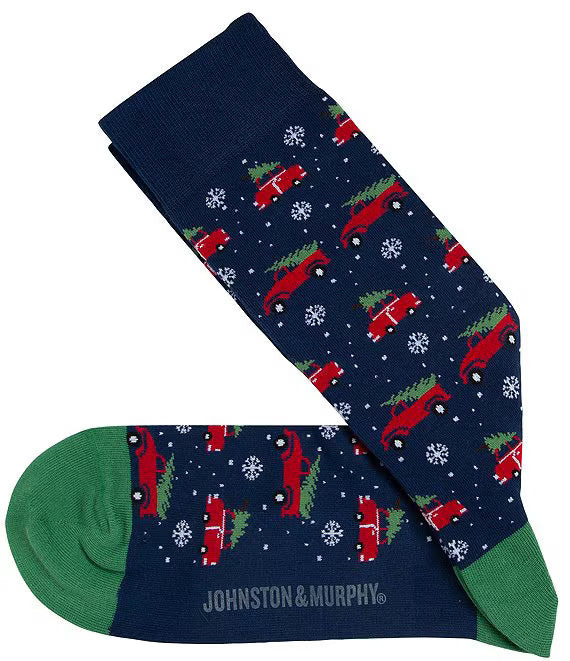 JOHNSTON & MURPHY - RED TRUCK CHRISTMAS TREE SOCKS