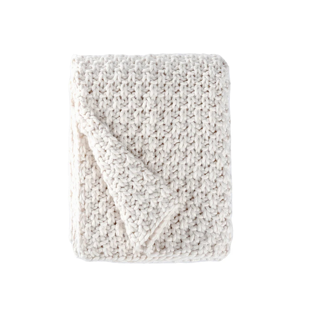 BOWRING - AVANTI WAFFLE KNIT 50" x 60" THROW, BISQUE