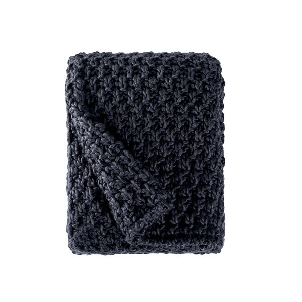 BOWRING - AVANTI WAFFLE KNIT 50" x 60" THROW, CHARCOAL