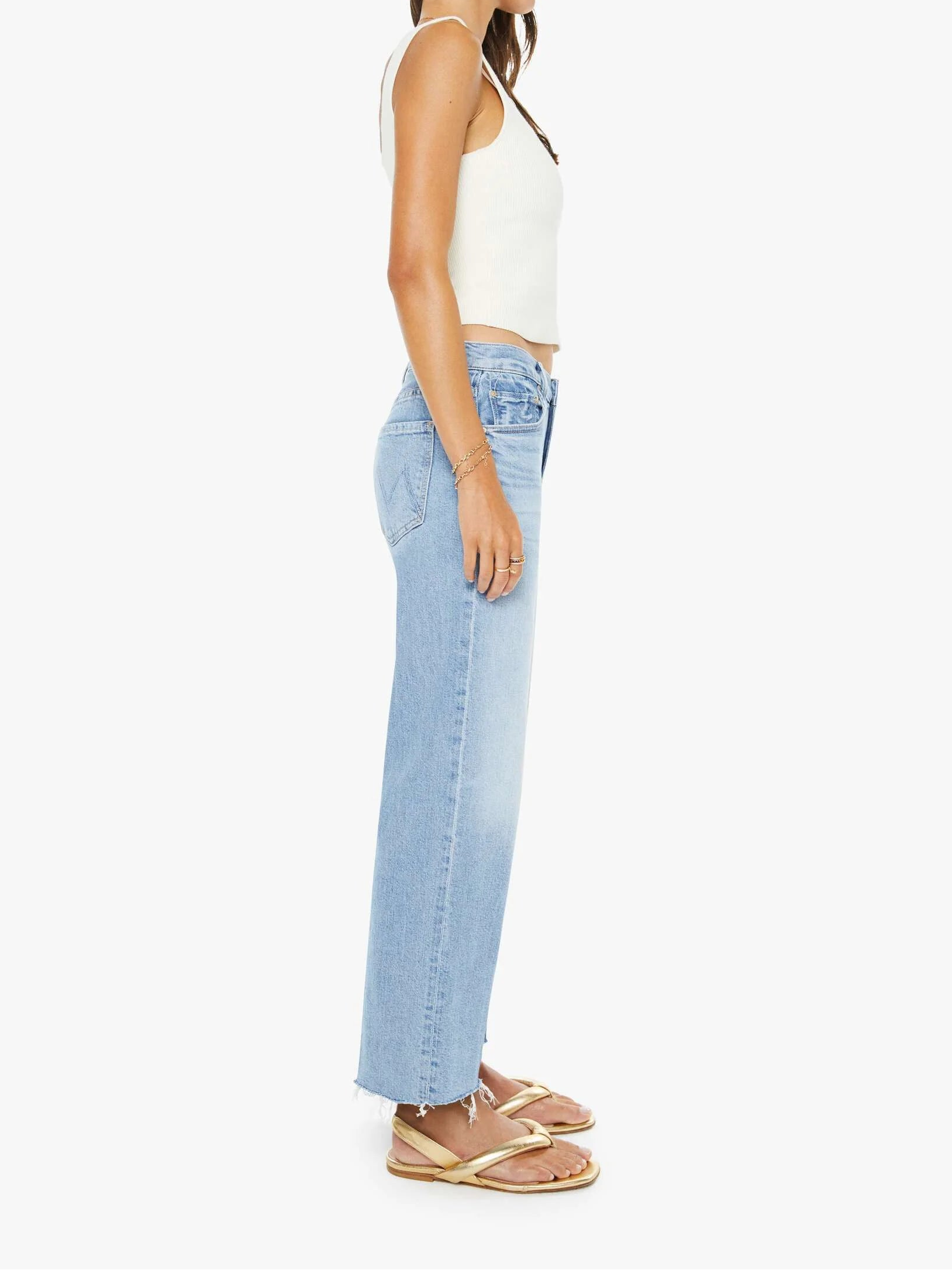 MOTHER - WOMEN'S MID RISE RAMBLER ZIP ANKLE DENIM