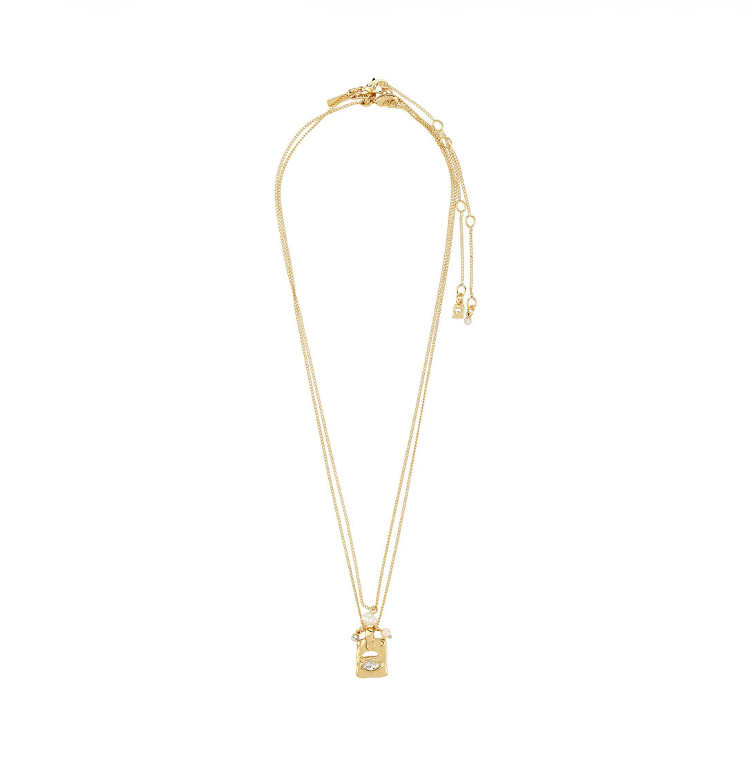 PILGRIM - Necklace : Fire : Gold Plated : Crystal