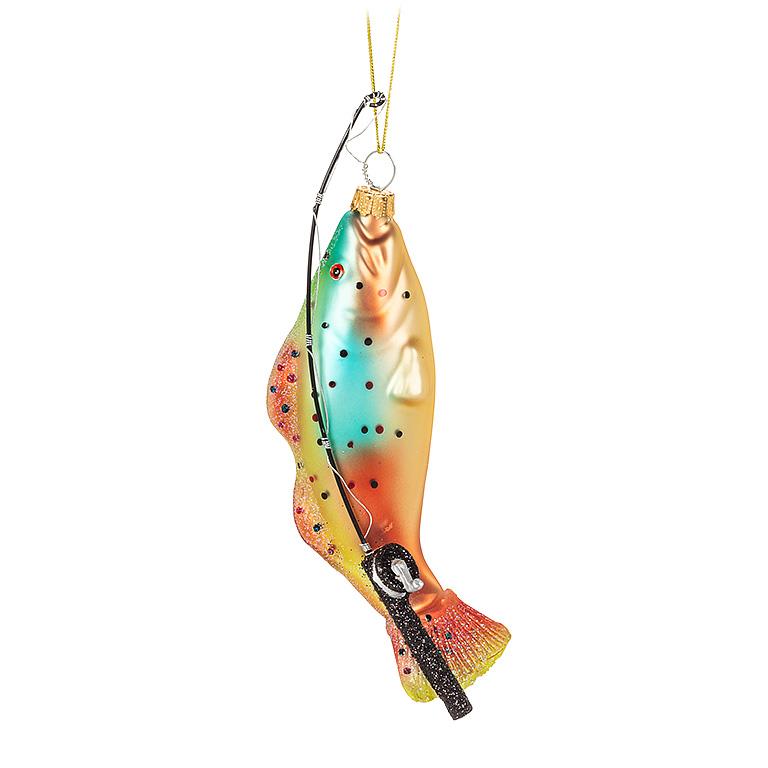 ABBOTT - FISH & ROD ORNAMENT-6"L