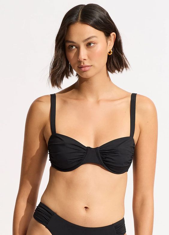 SEAFOLLY- LADIES UNDERWIRE RUCHED SWIM TOP