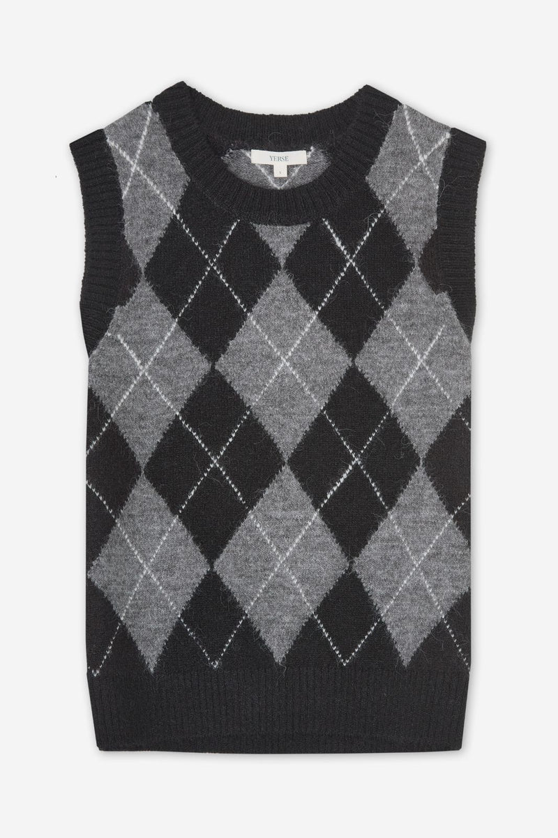 YERSE - WOMEN'S DIAMOND-PATTERN VEST