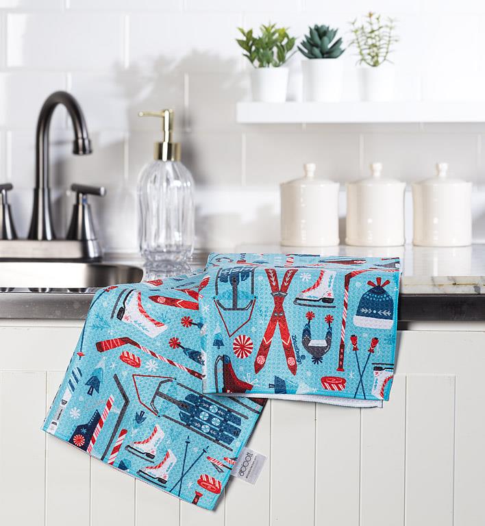 ABBOTT - WINTER SPORTS EQUIPMENT KITCHEN TOWEL-17X29"L