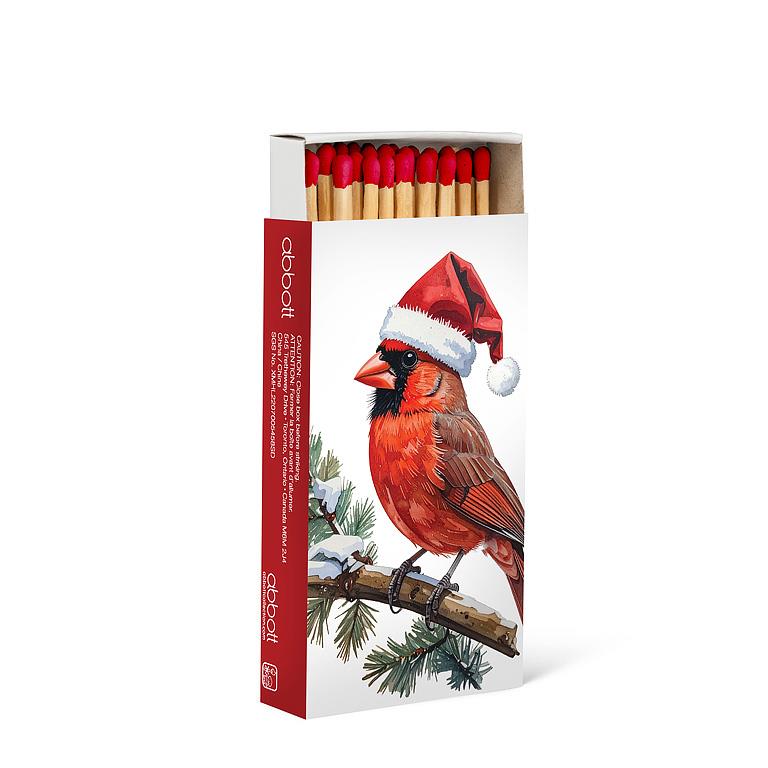 ABBOTT - CARDINAL IN SANTA HAT MATCHES-45 STKS-4"L