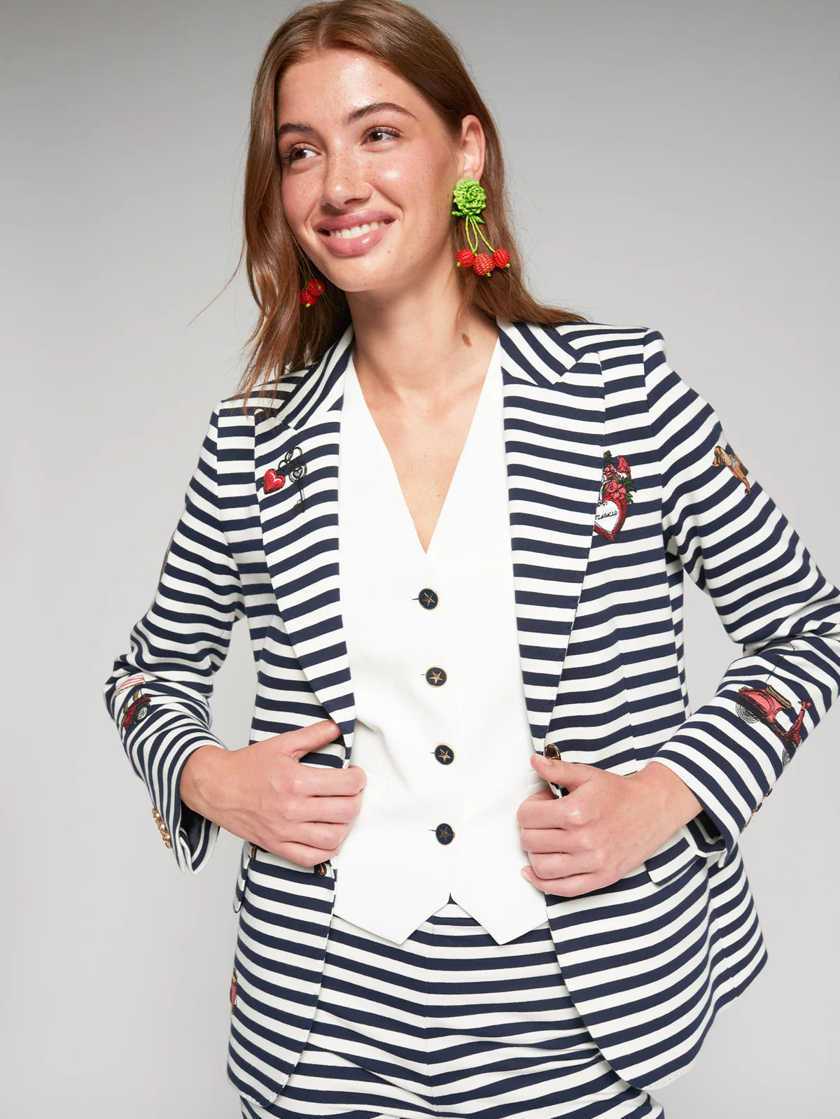 VILAGALLO - WOMEN'S HEATHER EMB JACKET
