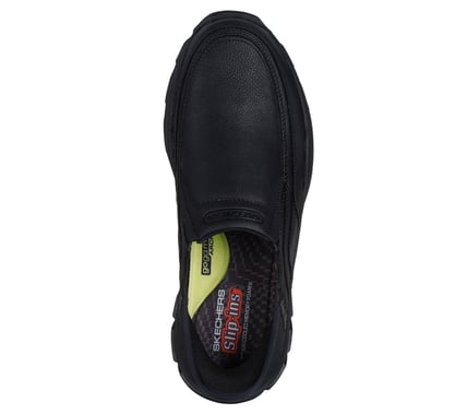 SKECHERS- MEN'S RESPECTED-ELGIN MOC TOE LEATHER SLIP-IN SHOE