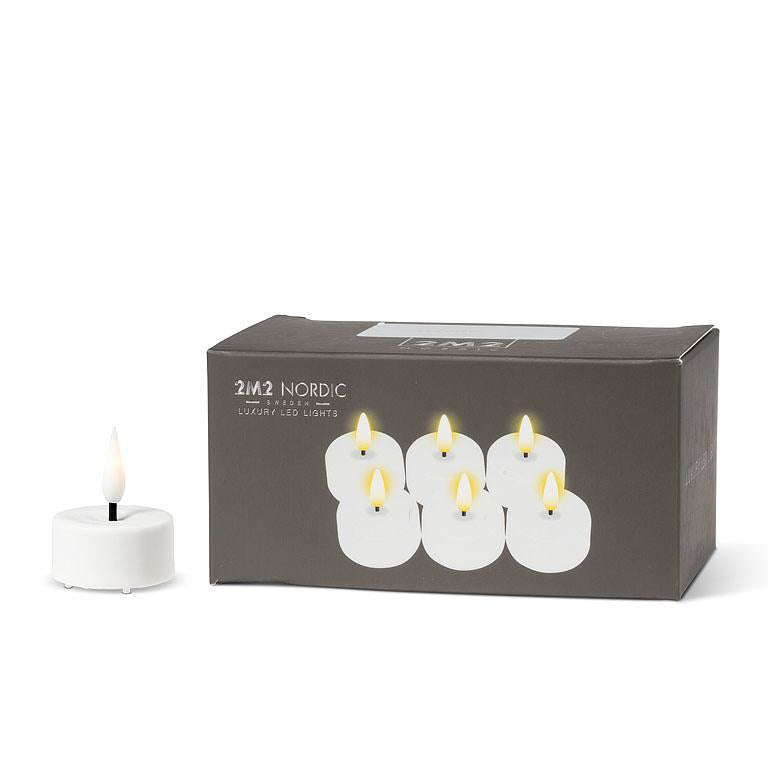 ABBOTT - S/6 WHT LED TEALIGHTS - 1.5"H