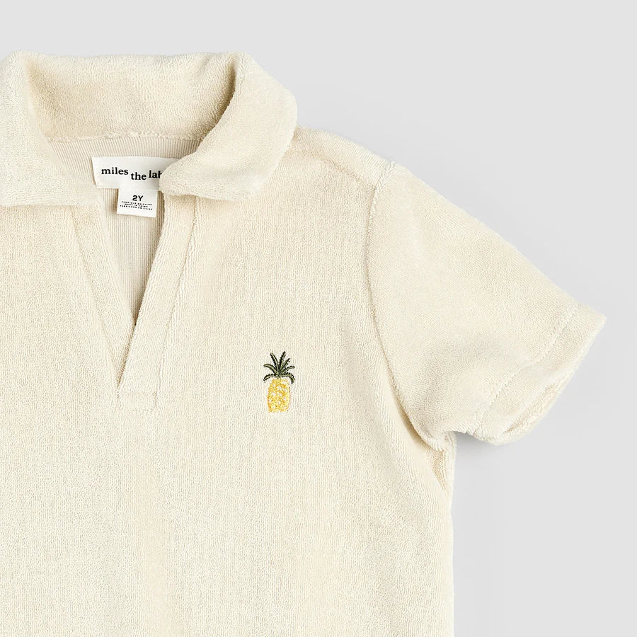 MILES THE LABEL- KIDS TERRY CLOTH POLO TOP