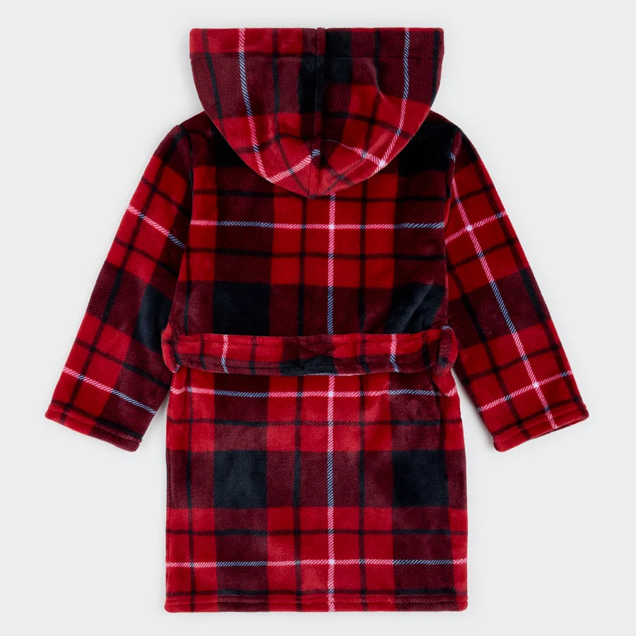 PETIT LEM - BOY'S NORDIC PLAID ROBE