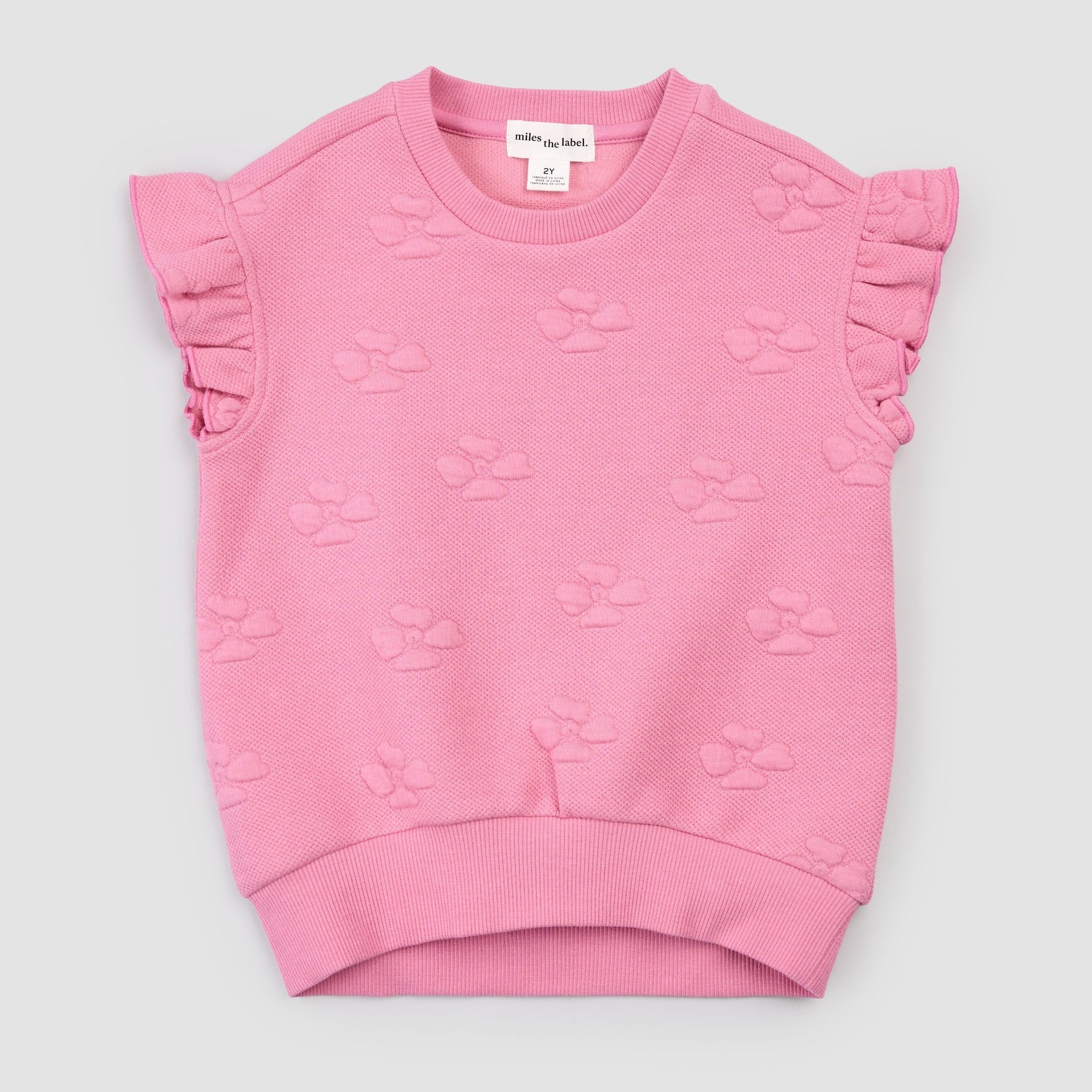 MILES THE LABEL - GIRL S/S TOP KNIT-PINK DK. 26RMW02T04-K