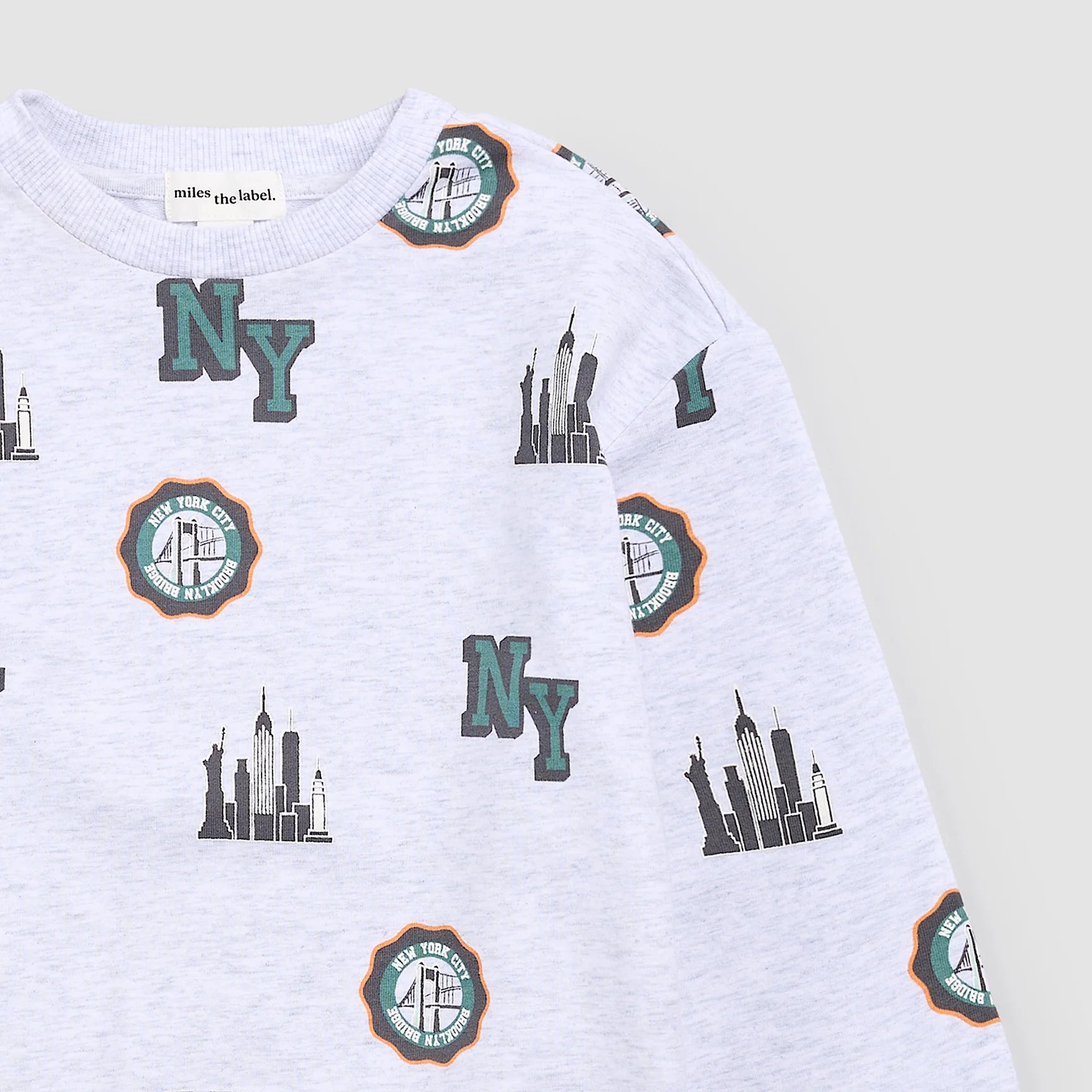 MILES THE LABEL - BOY SWEATSHIRT KNIT-HEATHER GREY LT. 26SMW03T02-Y
