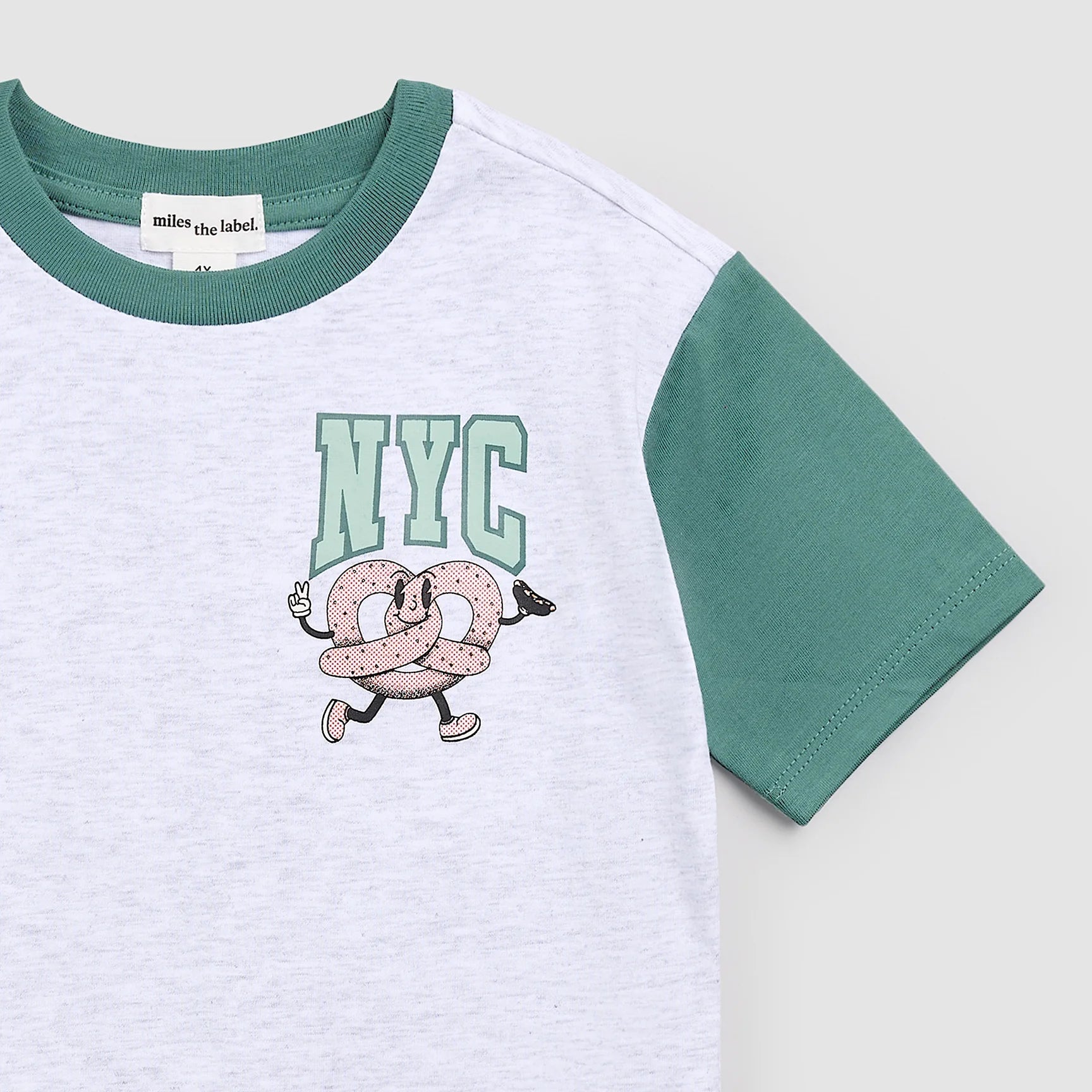 MILES THE LABEL - BOY S/S T-SHIRT KNIT-HEATHER GREY LT. 26SMW03T05-K