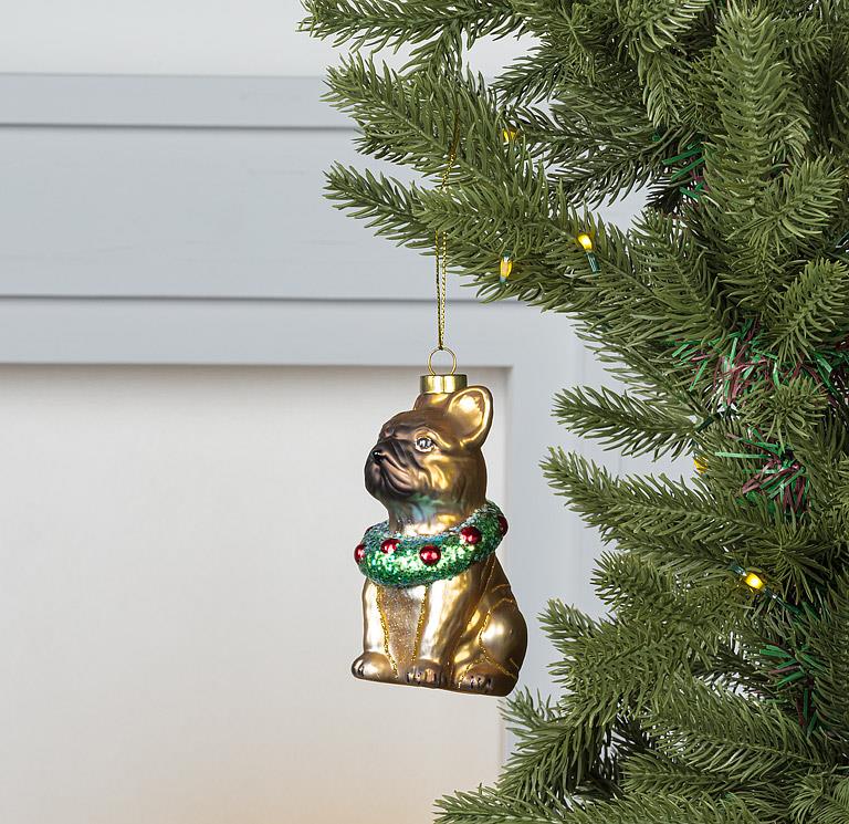 ABBOTT - SITTING BULLDOG ORNAMENT-4"H