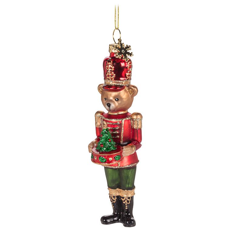 ABBOTT - TEDDY BEAR NUTCRACKER ORNAMENTS - 2 ASSORTED -5"H