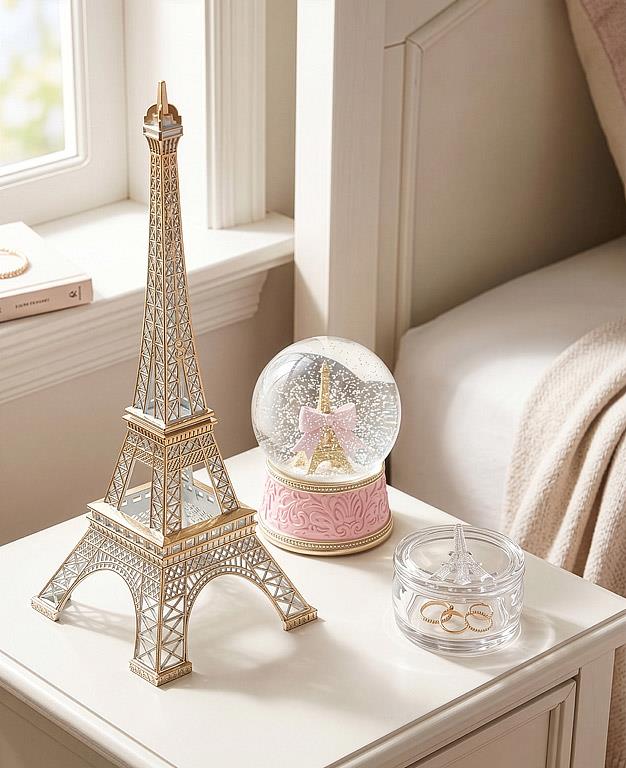 ABBOTT - LG EIFFEL TOWER SNOW GLOBE-6"H
