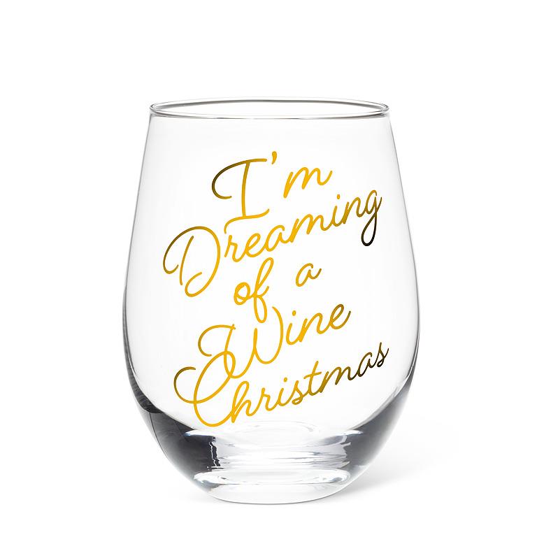 ABBOTT - WINE CHRISTMAS STEMLESS WINE GLASS-5"H(14OZ)