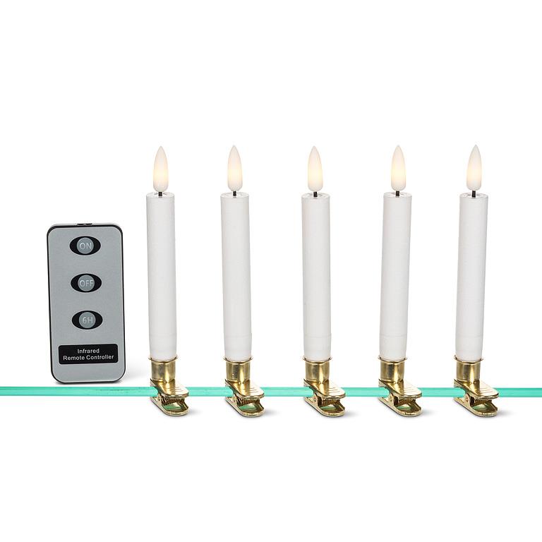 ABBOTT - S/10 SM LED TREE CLIP CANDLES W/REMOTE-5.5"H