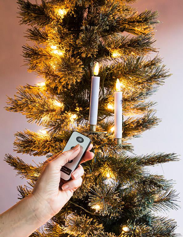 ABBOTT - S/10 SM LED TREE CLIP CANDLES W/REMOTE-5.5"H