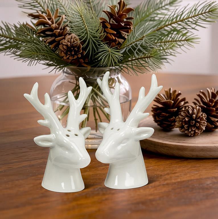 ABBOTT - SIMPLE STAG HEAD S&P-WHT-4"H