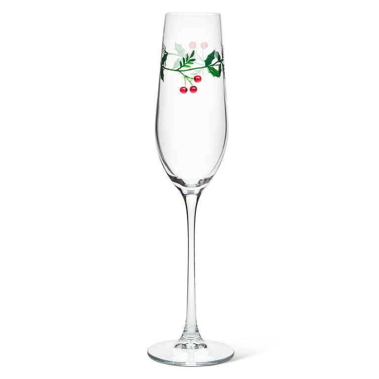 ABBOTT - HOLLY & BERRIES FLUTE-10"H(9OZ)