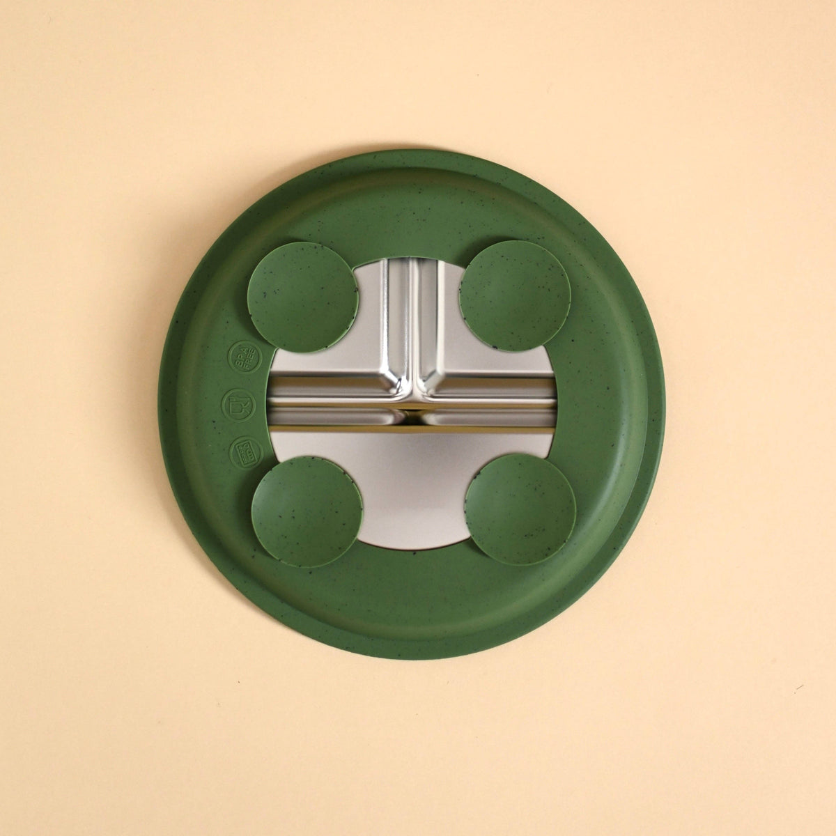 Stainless & silicone suction plate - Leaf
