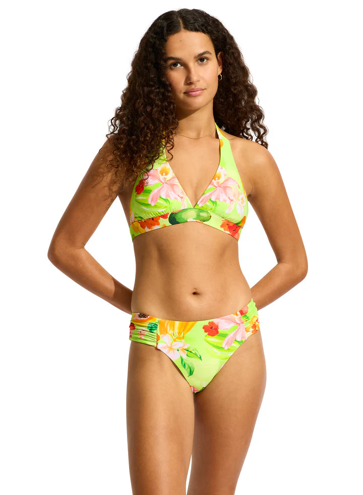 SEAFOLLY- WOMEN'S RUCHED SIDE RETRO SWIM BOTTOM