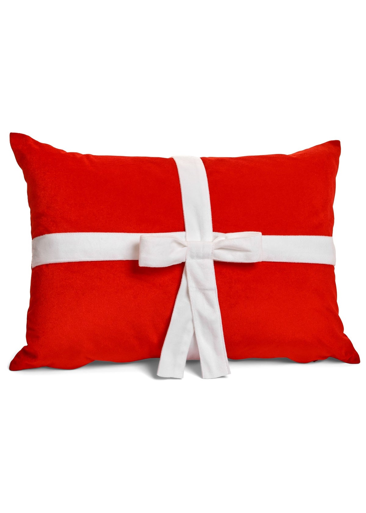 ADV - CUSHION DIVINE BOW POLY RED/WHITE