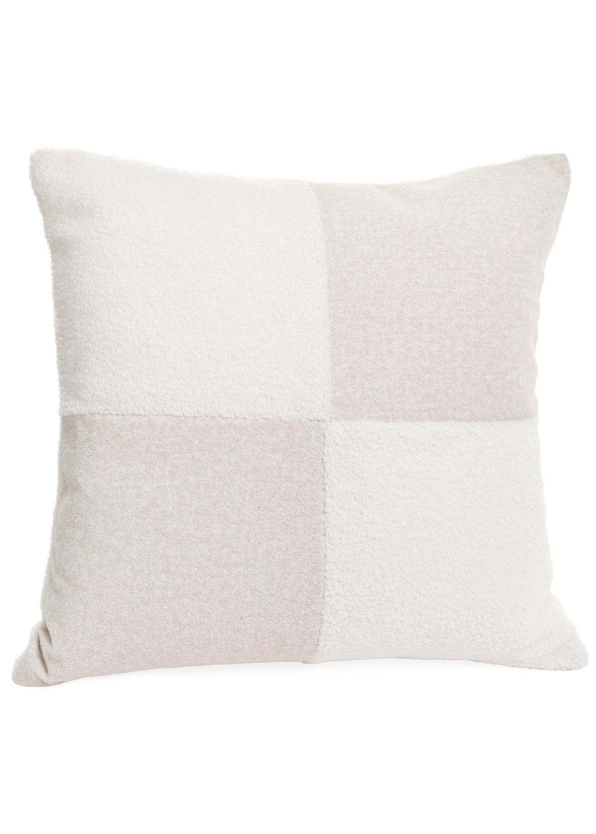 ADV - CUSHION PATCHWORK VELVET POLY ECRU