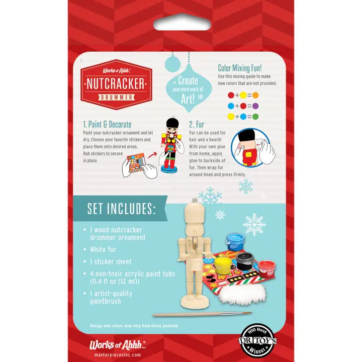 NUTCRACKER DRUMMER ORNAMENT WOOD PAINT KIT