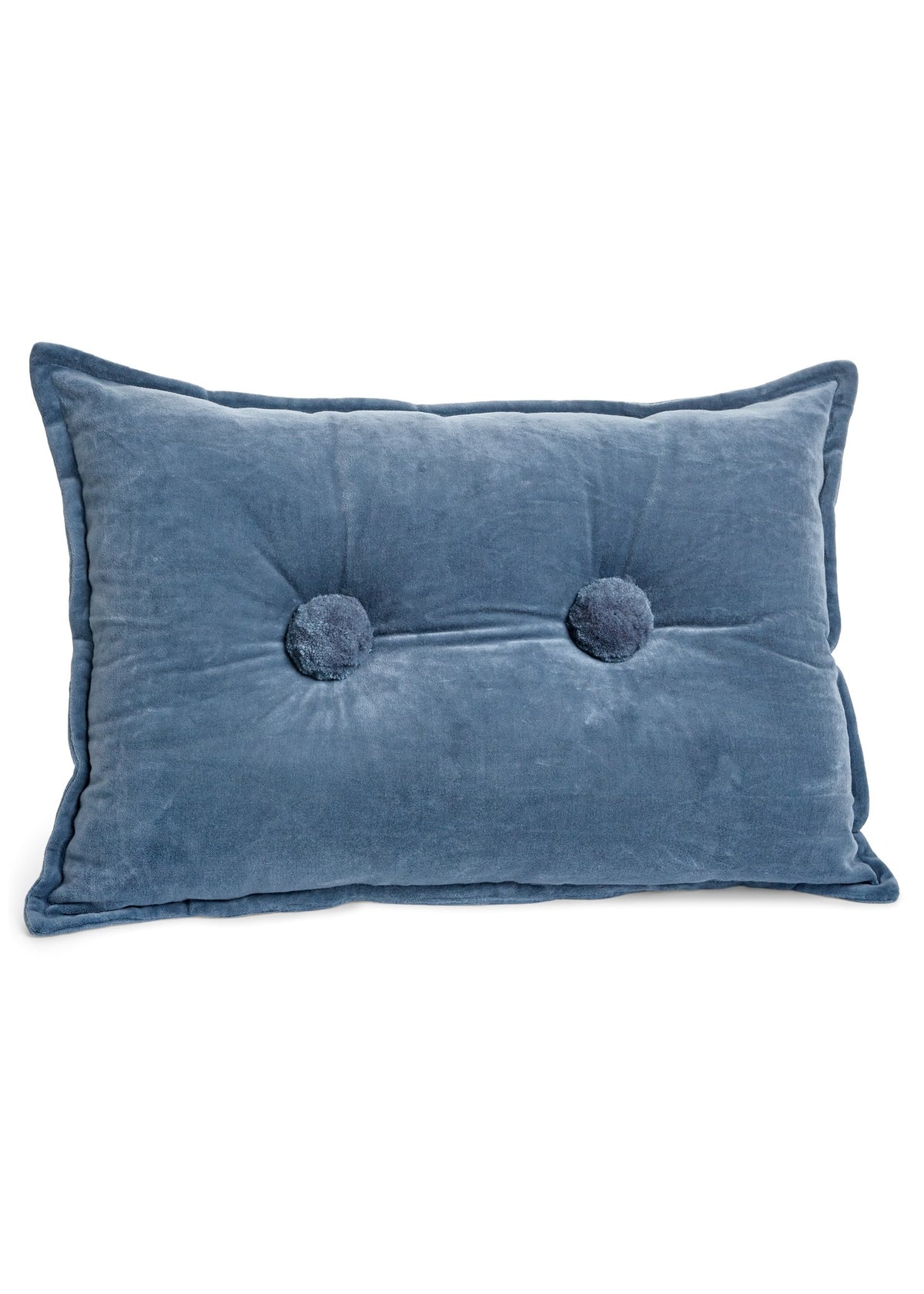 ADV - CUSHION BUBBLE FILLED COTTON VELVET BLUE