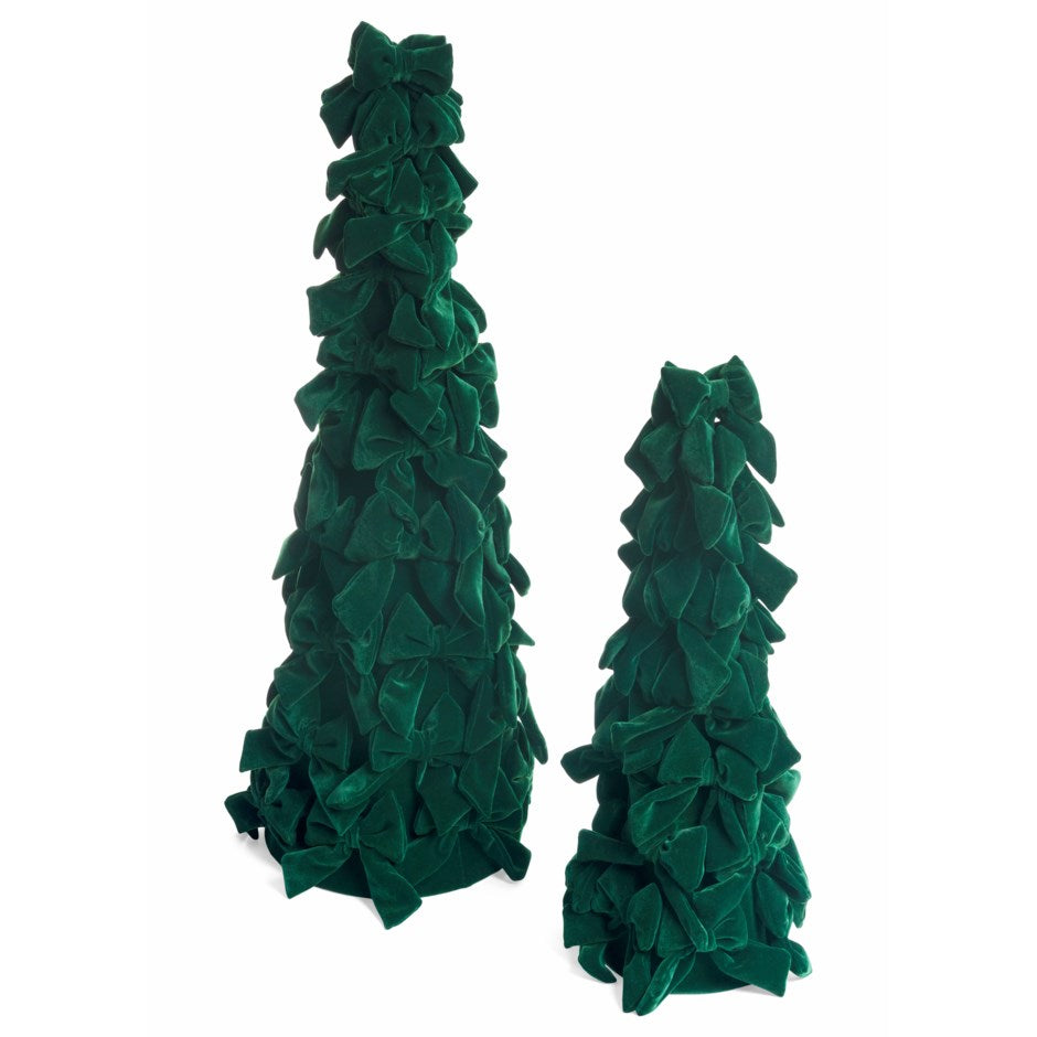 ADV - DECO BOW CONE LG POLYVELVET DK GREEN