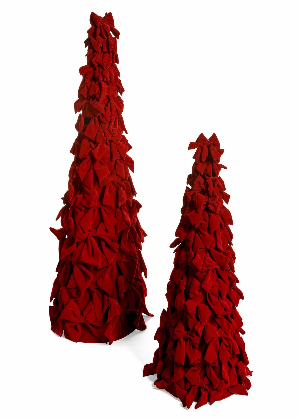 ADV - DECO BOW CONE SM POLYVELVET DK RED