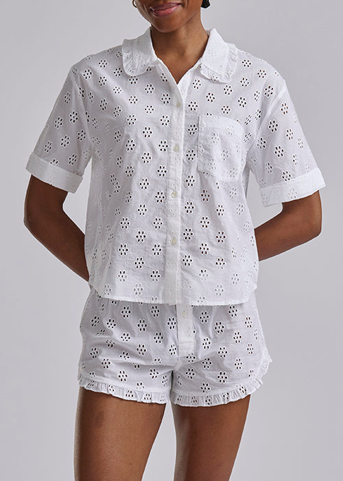 RALPH LAUREN - CTTN EYELET SHRT SLEEVE PJ SET 4P0694R3