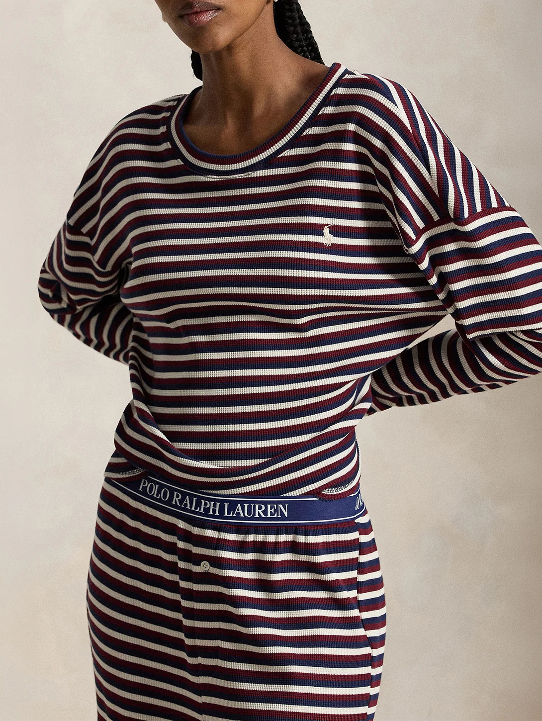 RALPH LAUREN - SLEEP CLUB WAFFLE LONG PANT SET