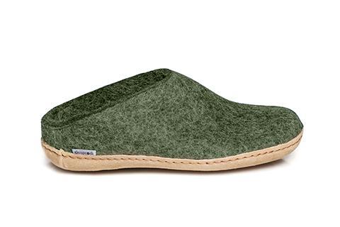 GLERUPS MENS SLIPPER SLIP-ON W/LEATHER SOLE