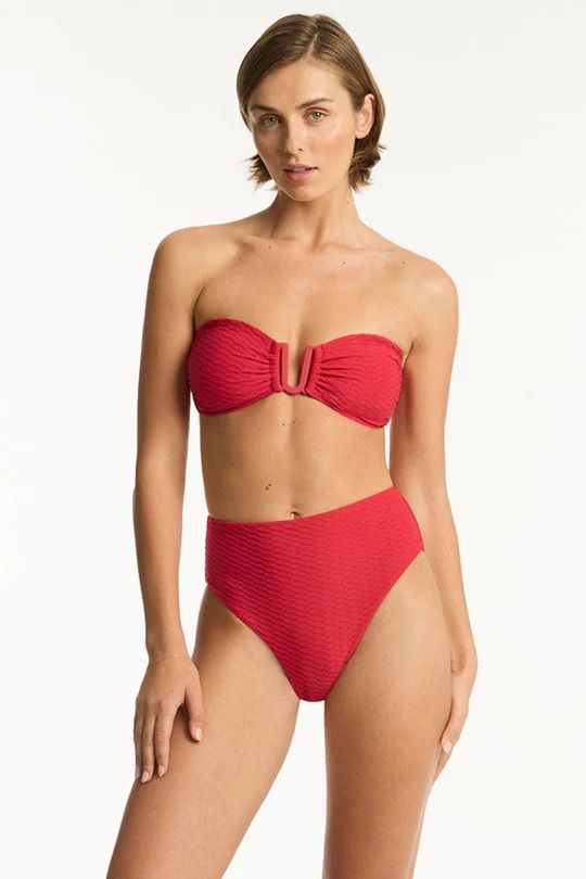 SEA LEVEL- LADIES HONEYCOMB U BAR BANDEAU SWIM TOP