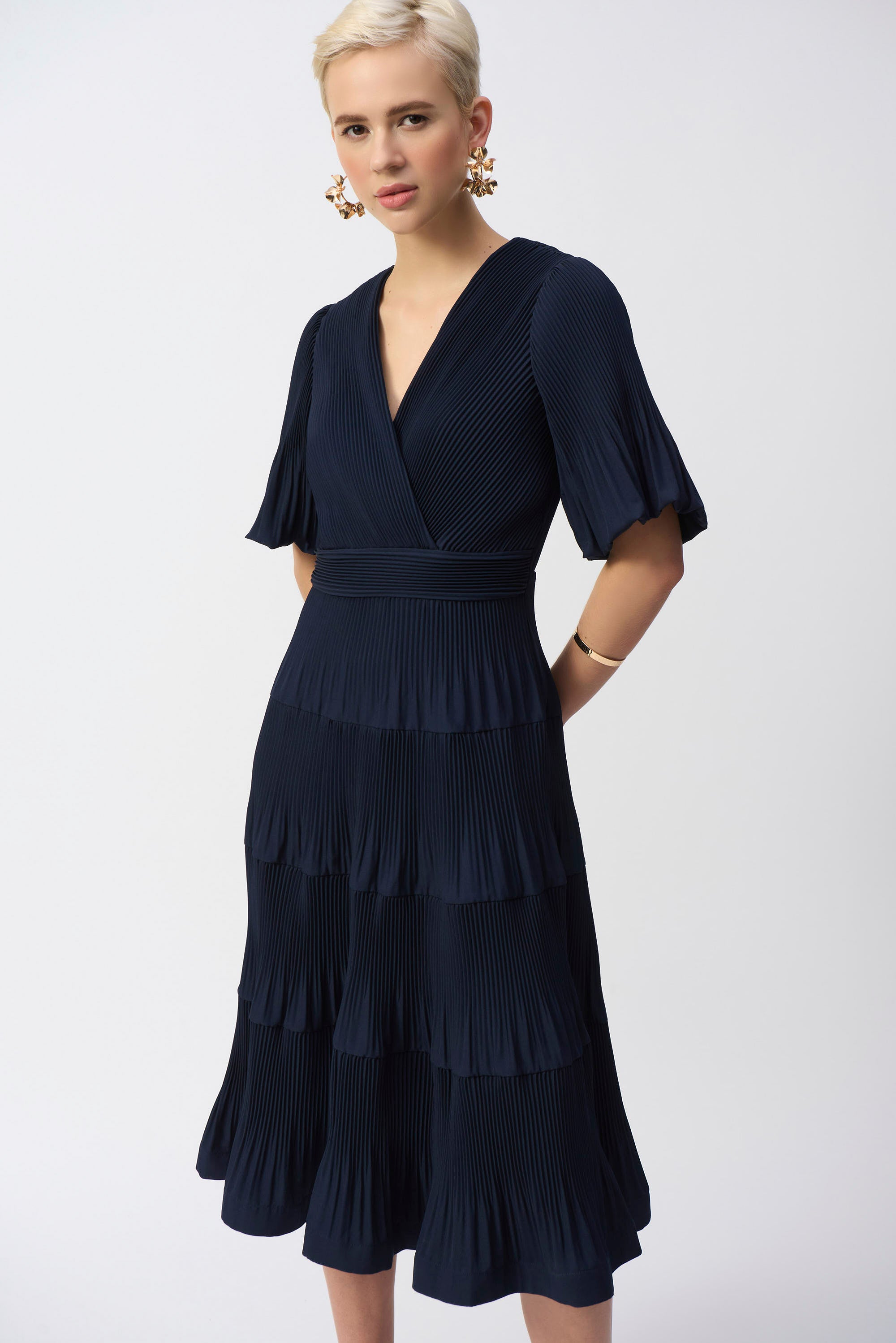 JOSEPH RIBKOFF- WOMEN'S A-LINE MIDI DRESS