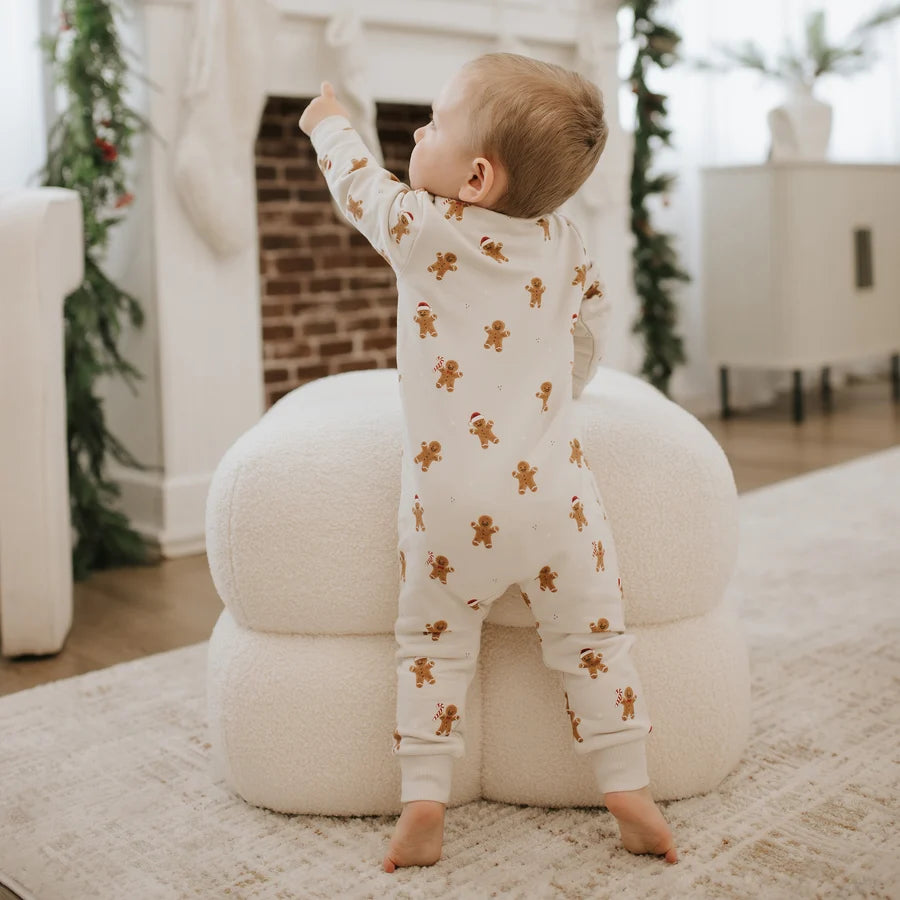 PETIT LEM - MERRY GINGERBREAD MEN PLAYSUIT