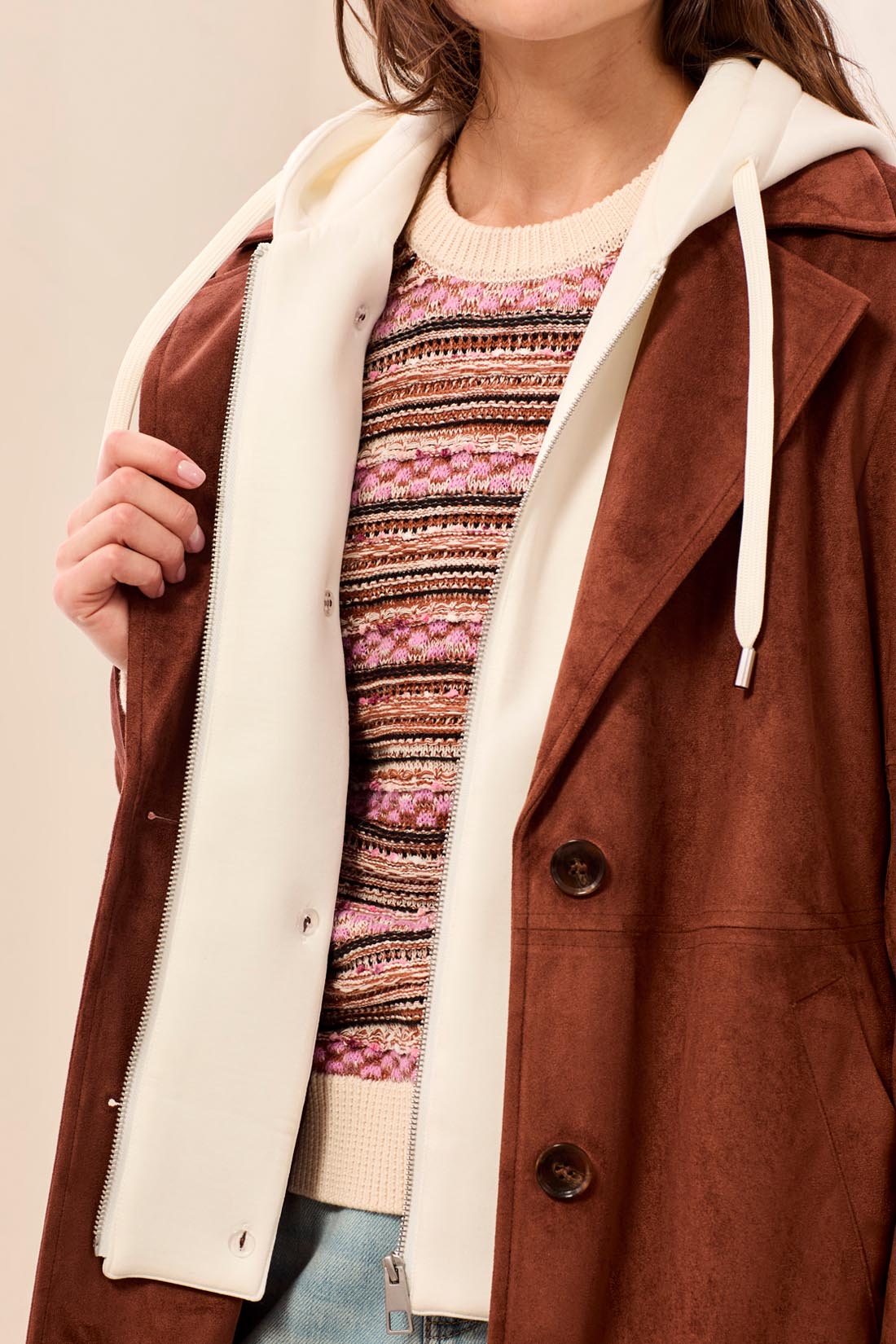 TRIBAL - TRENCH COAT W REMOVABLE HOOD FOOLER