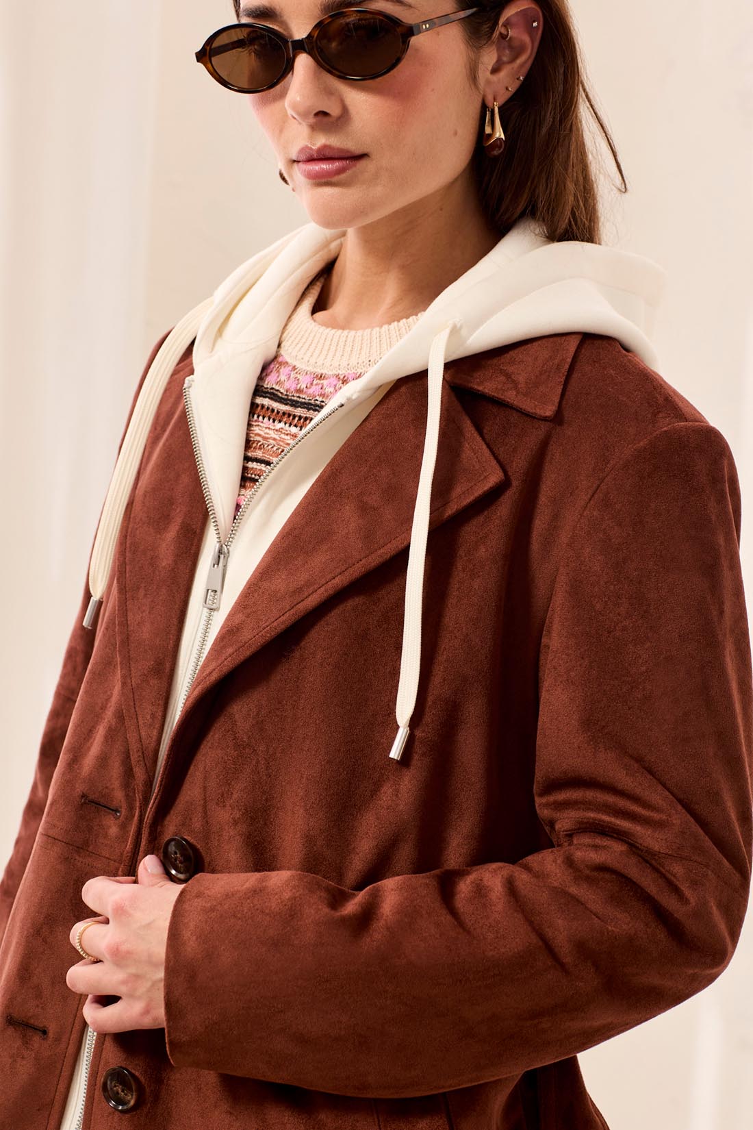 TRIBAL - TRENCH COAT W REMOVABLE HOOD FOOLER