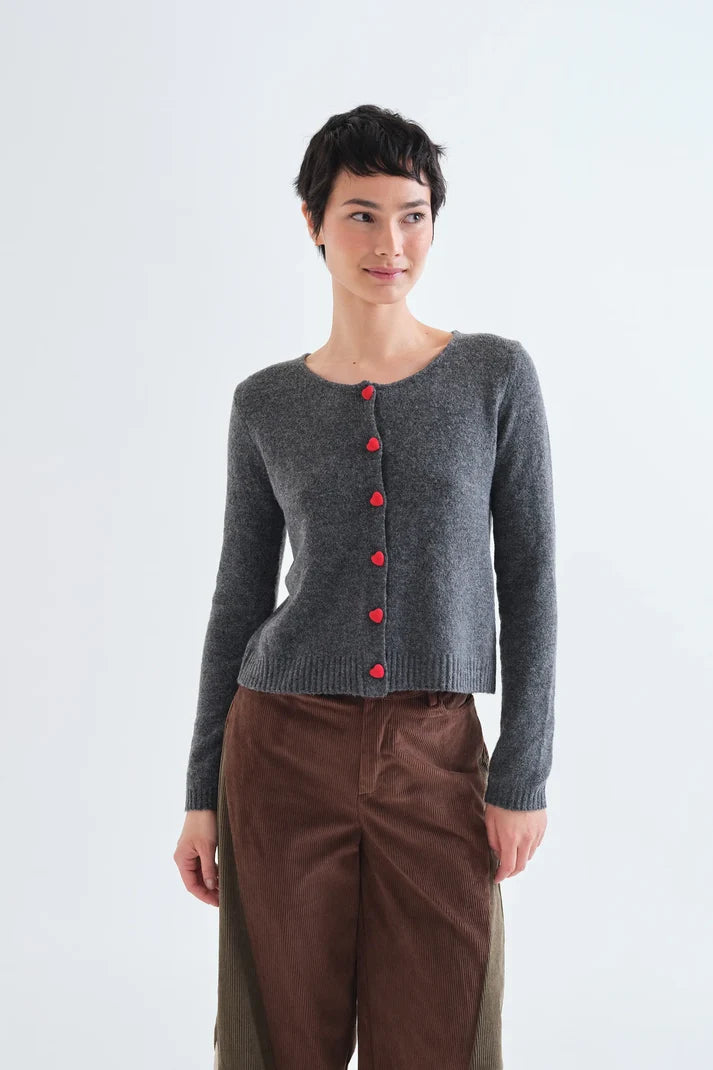 COMPANIA FANTASTICA - HEART BUTTON CARDIGAN