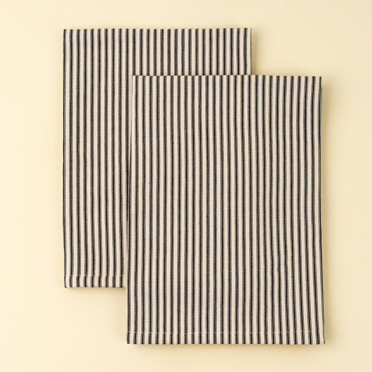 INDABA - BLACK TICKING TEA TOWELS S/2