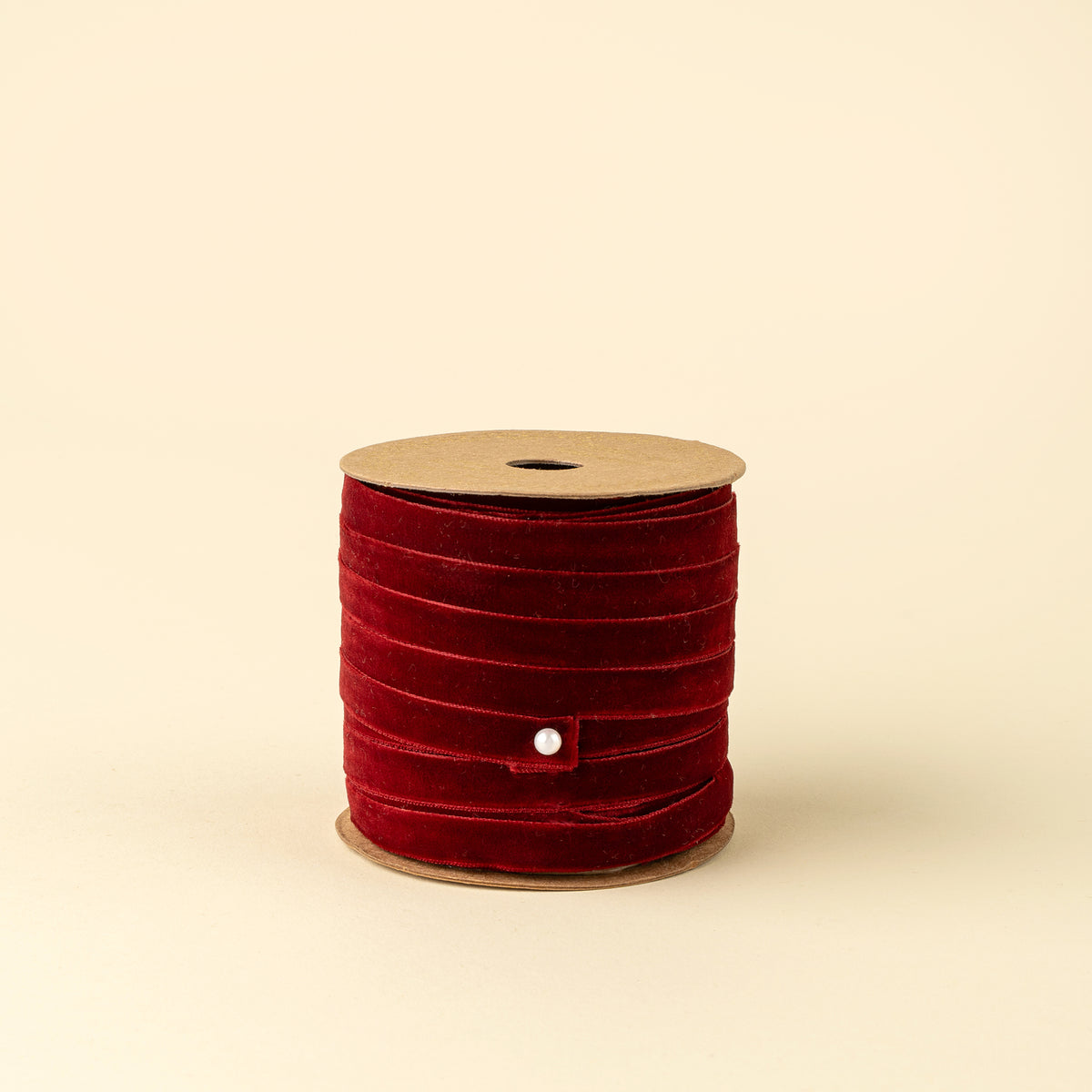 INDABA - 1/2" VELVET RIBBON ON SPOOL 10M CRIMSON RED