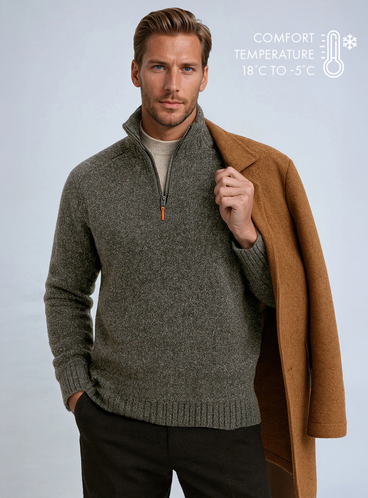 POINT ZERO - MEN'S 7768674 MOCK ZIP