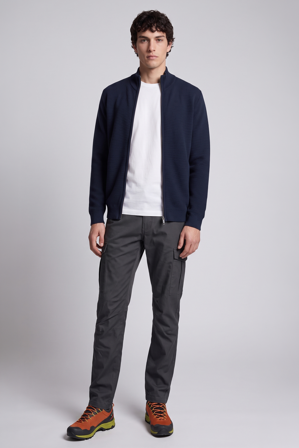 POINT ZERO - OTTOMAN KNIT FULL MOCK ZIP SWEATER