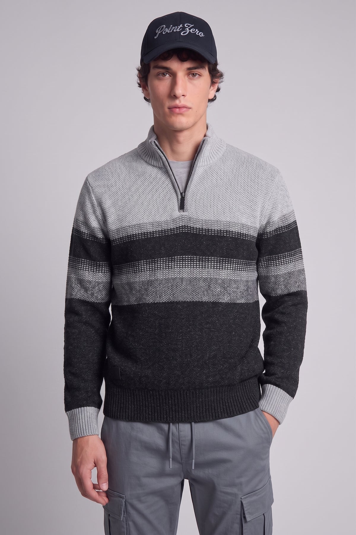 POINT ZERO - MEN'S 7768615 MOCK ZIP