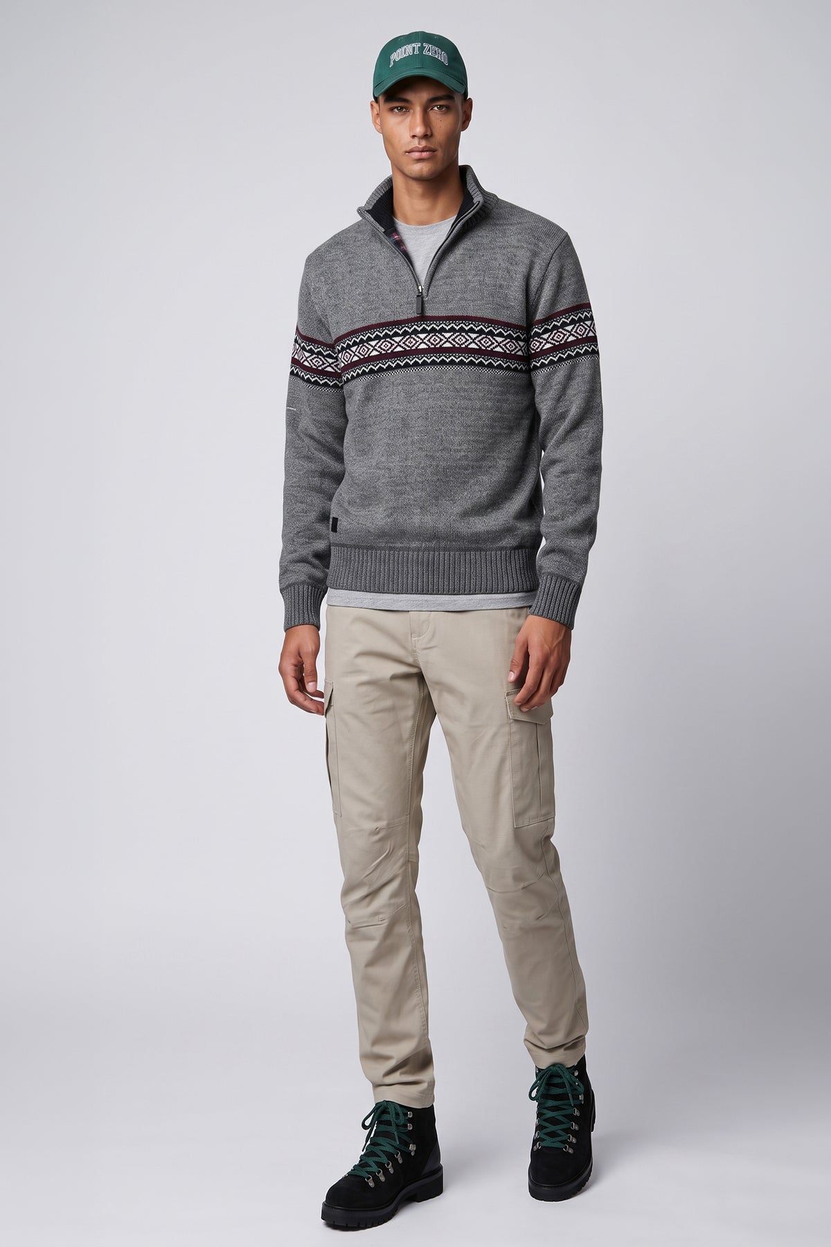 POINT ZERO - MEN'S 7768671 MOCK ZIP