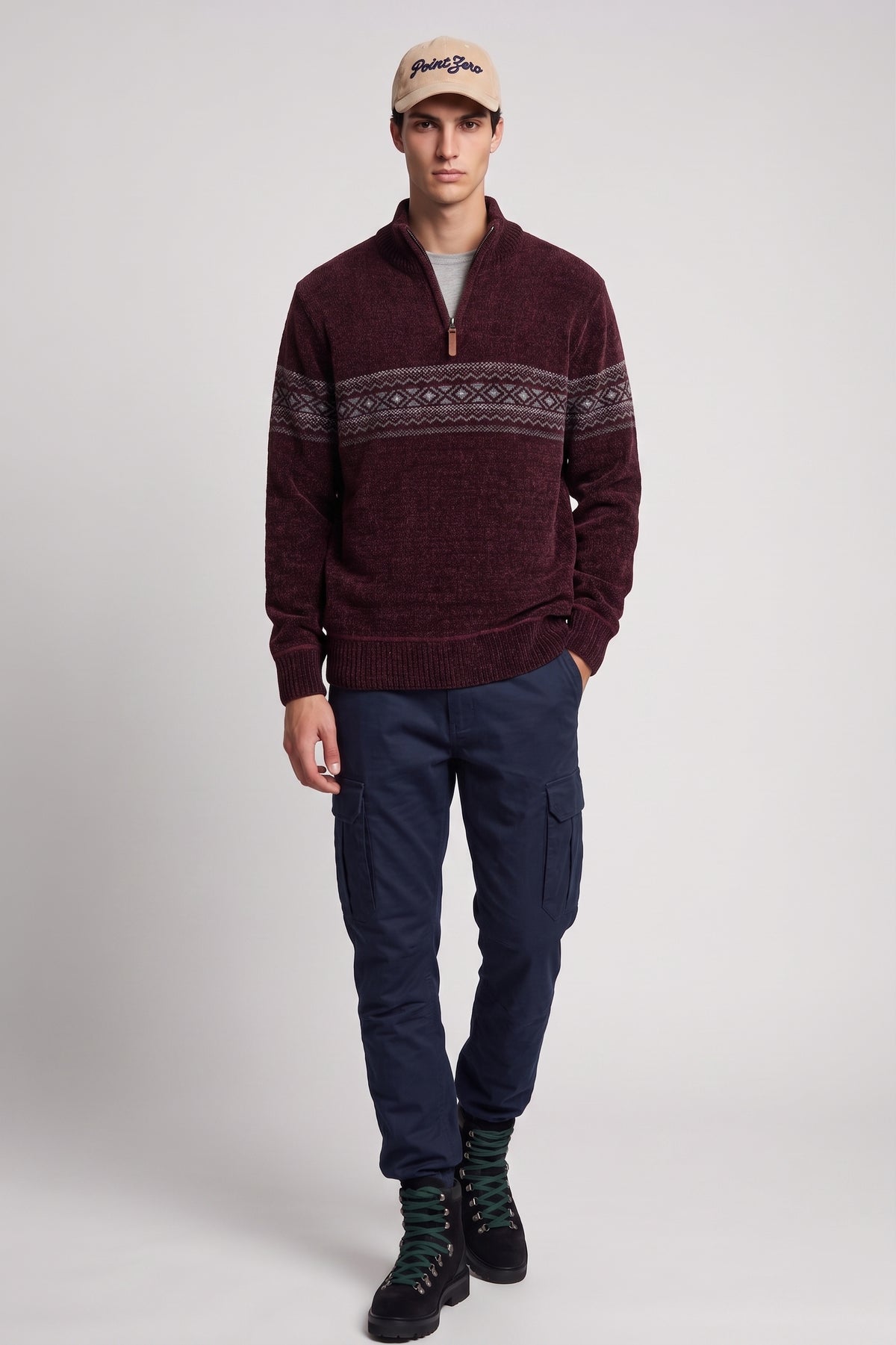 POINT ZERO - MEN'S 7768671 MOCK ZIP